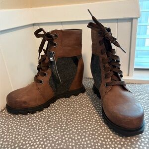 Sorel Joan Of Arctic Wedge III Lexie Women's Boots In Tobacco/black Sz 7.5 NWT